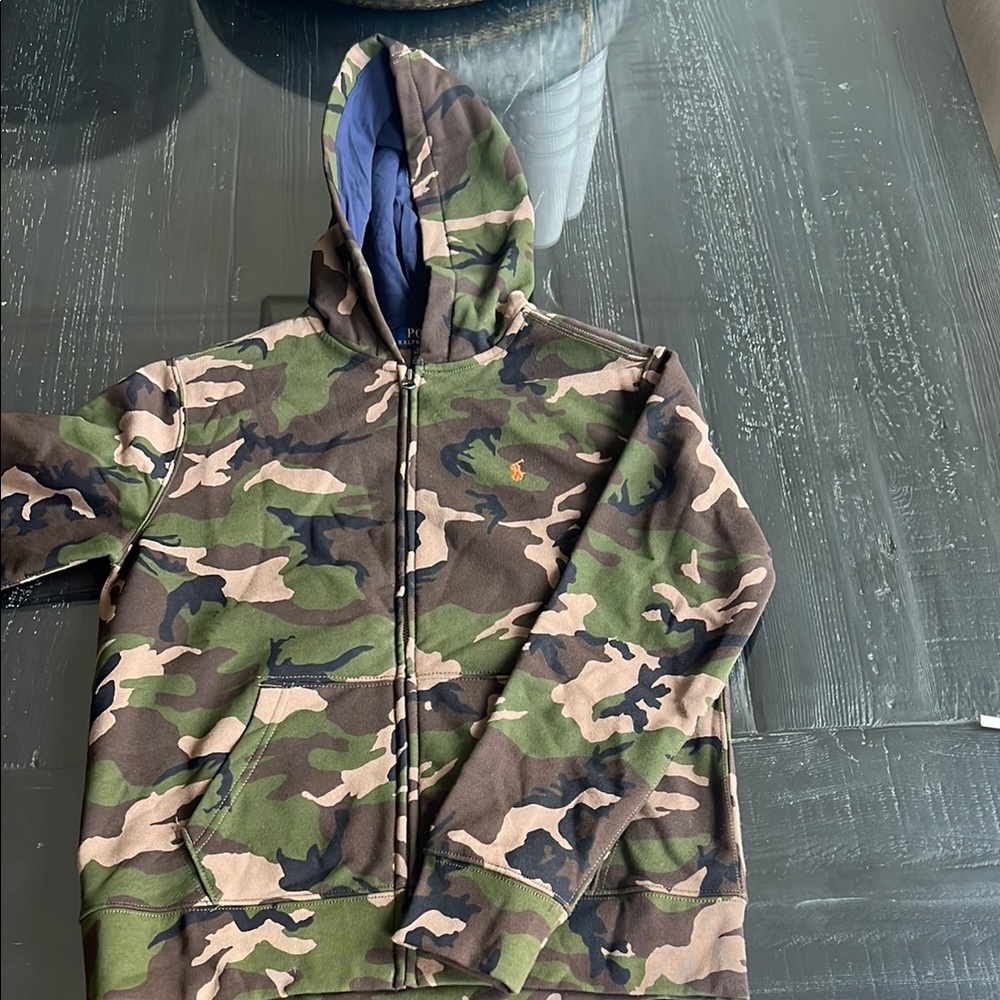 Ralph Lauren Camouflage Zip-Up Fleece Hoodie